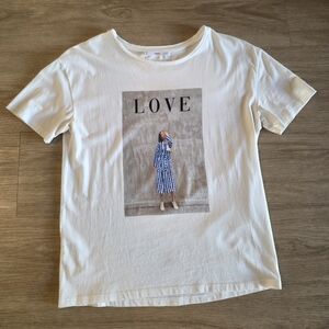 Women's MANGO Love T-shirt Lightly Used